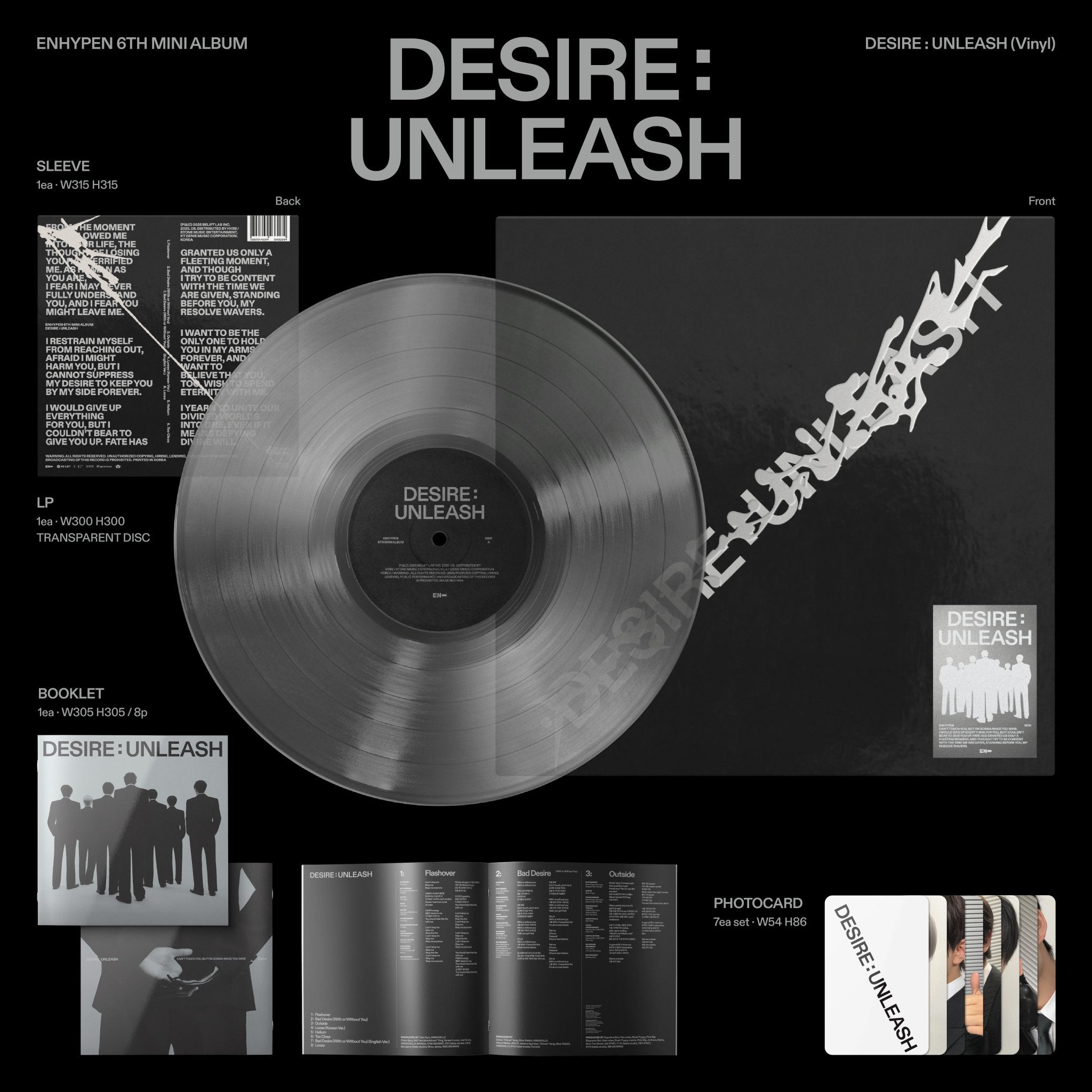 ENHYPEN 6th Mini Album 'DESIRE UNLEASH' (EDICIÓN LP/ VINILO)